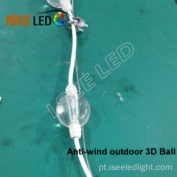 Anti-vento 3D LED bola ao ar livre IP65